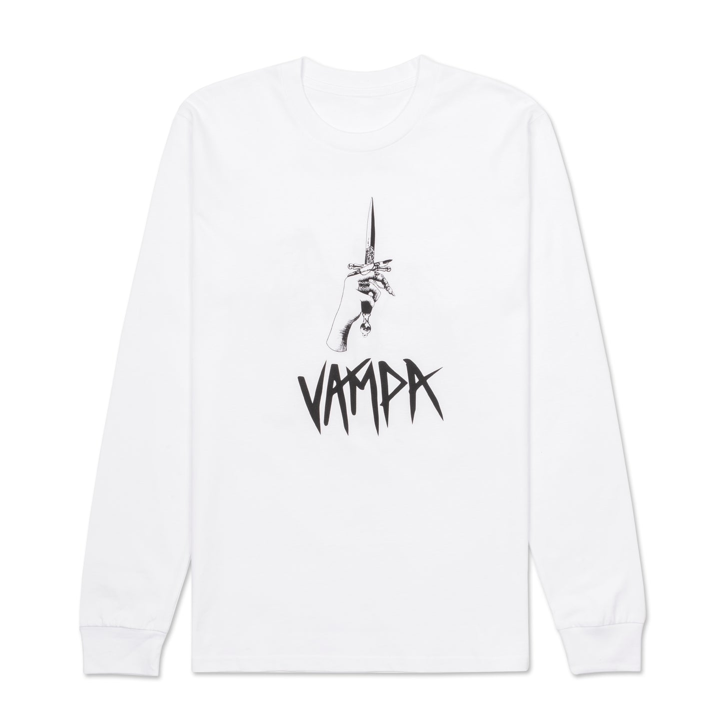 Dagger Long Sleeve White Tee